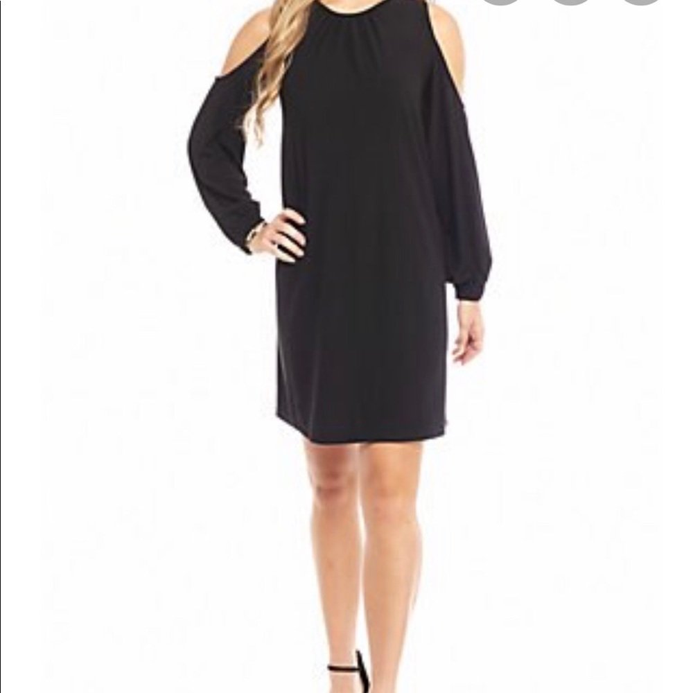 Eci Cold Shoulder Black Dress